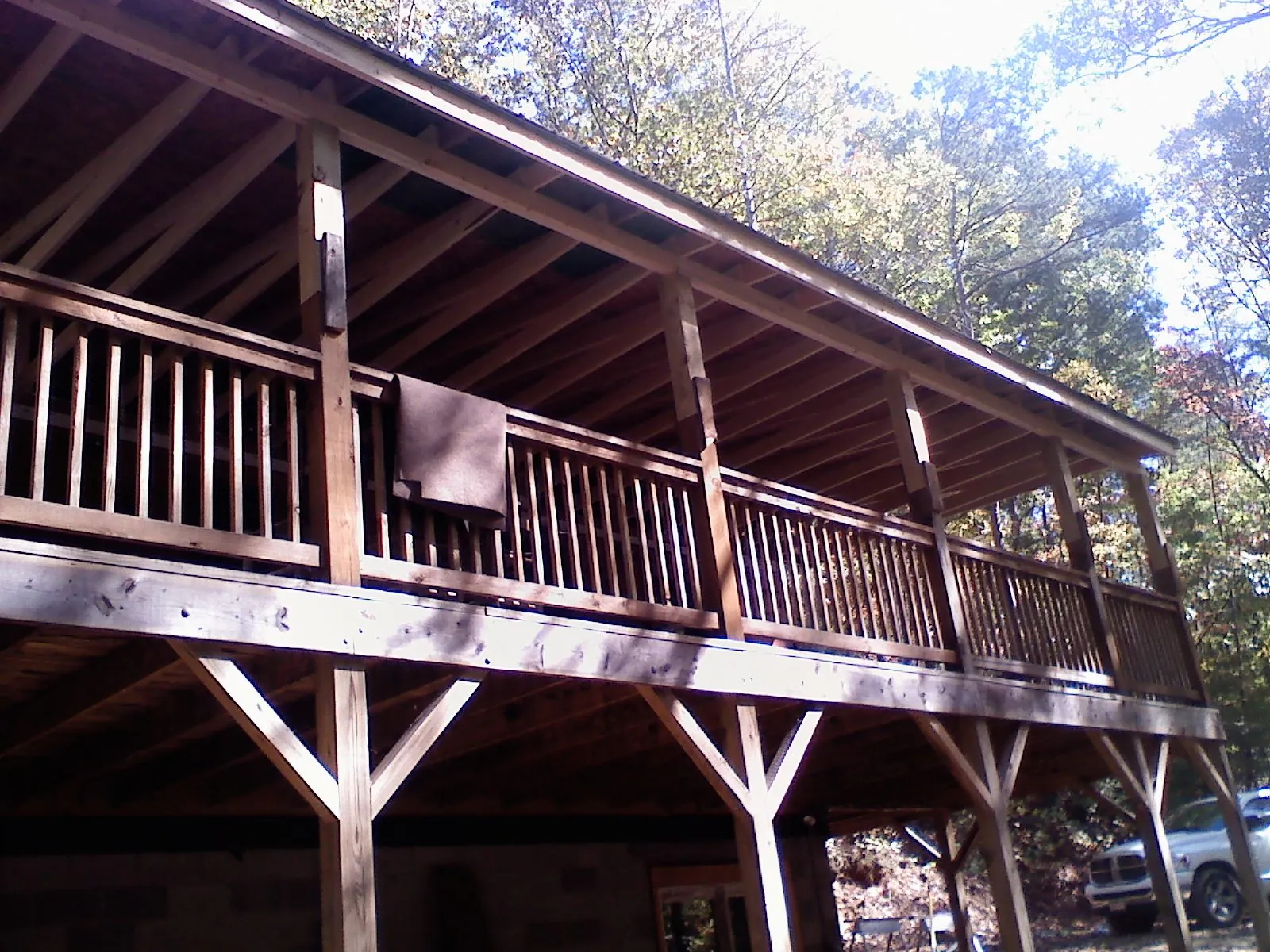 Timber framing under a new elevated porch and deck — Roof Leak Repair in Beaverton by Roofing Brothers